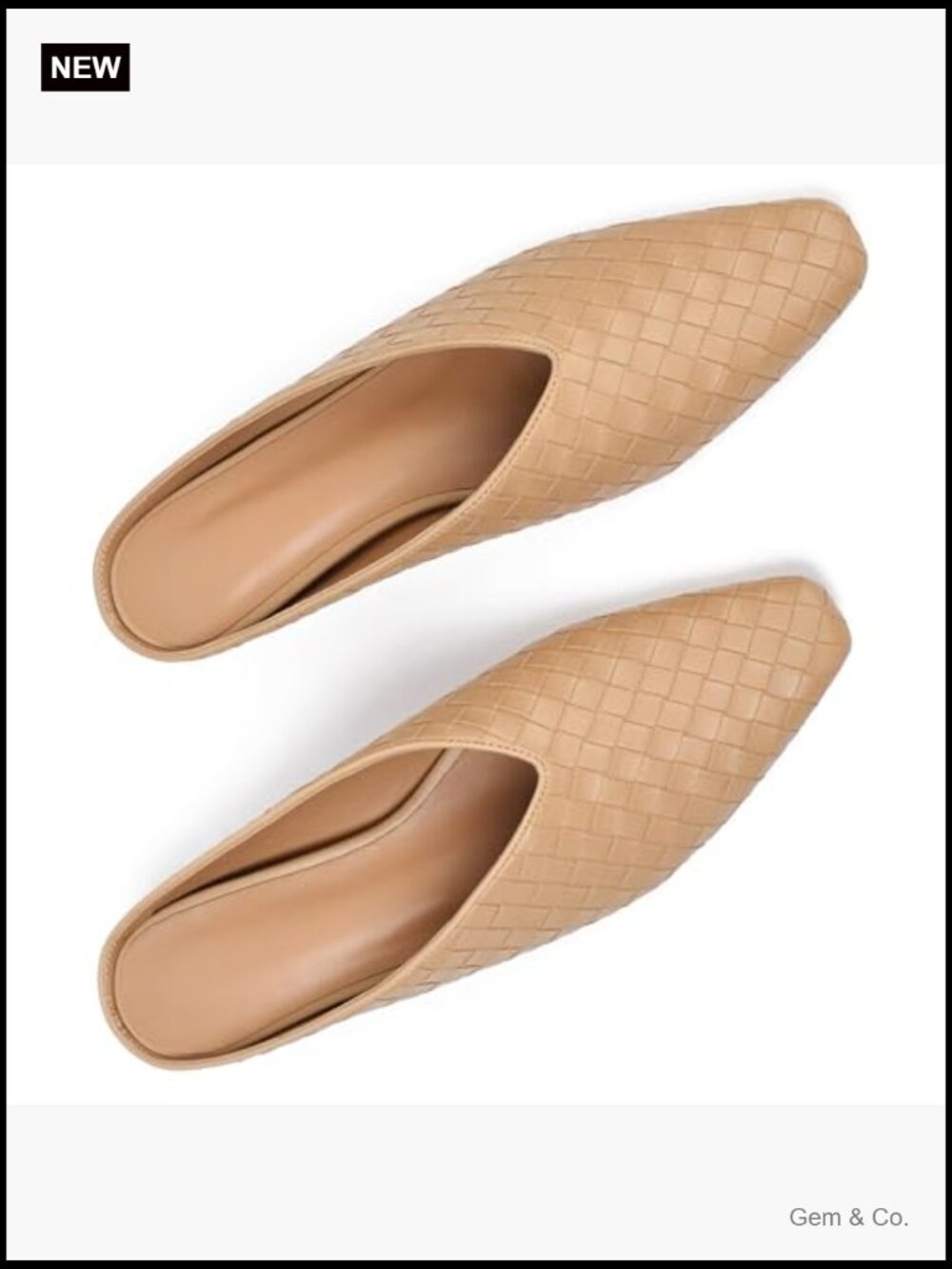 Woven Square Toe Slip On Mules Women Hidden Wedge Metallic Slides - Picture 5 of 7